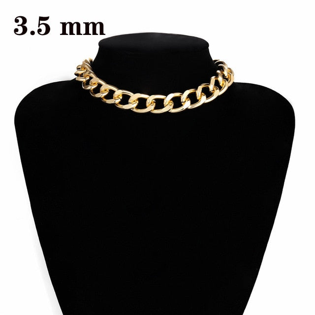 Golden Cuban Link Choker Necklace