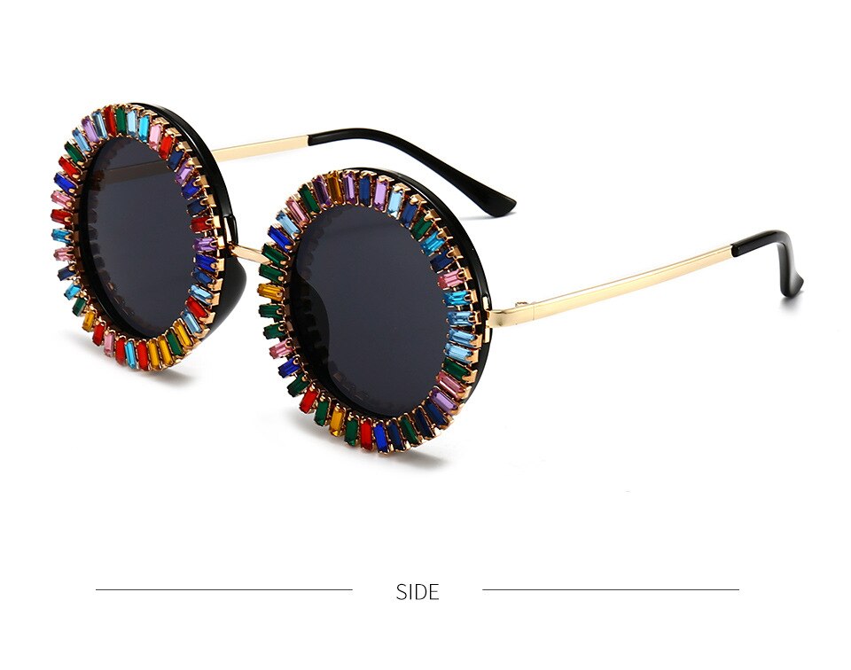 Round Rhinestone Sunglasses