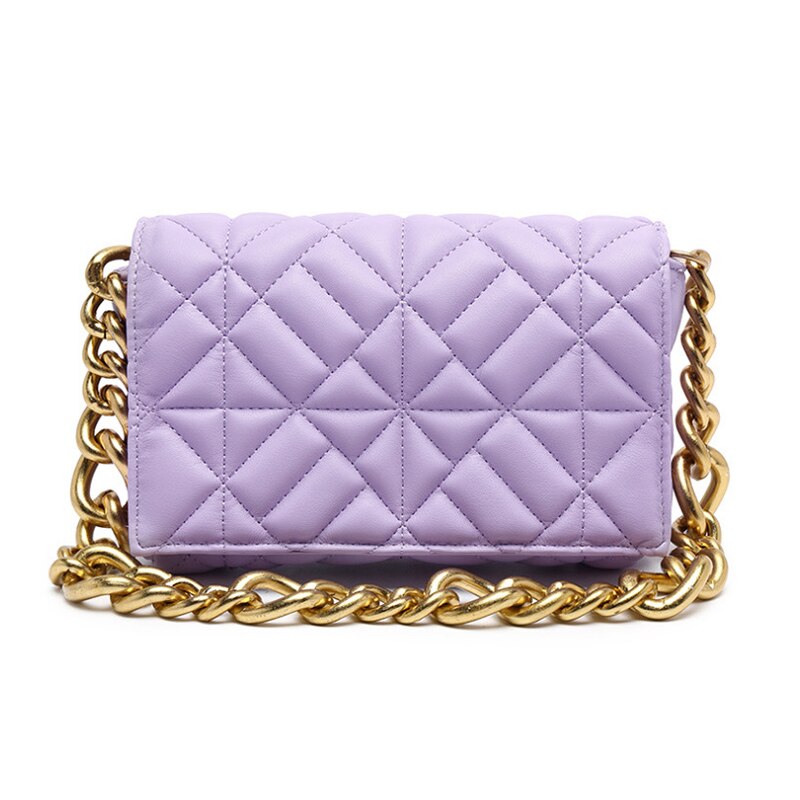 Quilted Square Leather Shoulder Bag