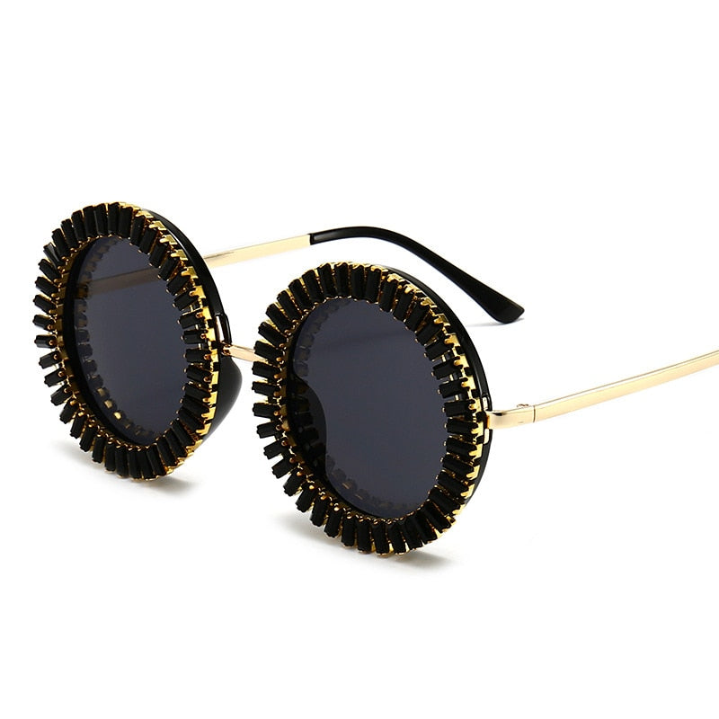 Round Rhinestone Sunglasses