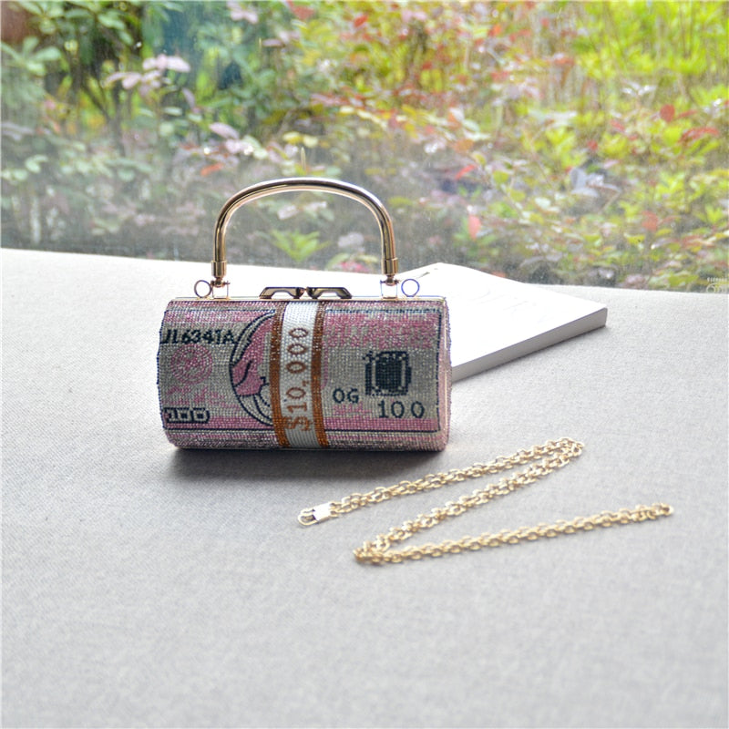 Rhinestone Money Bag