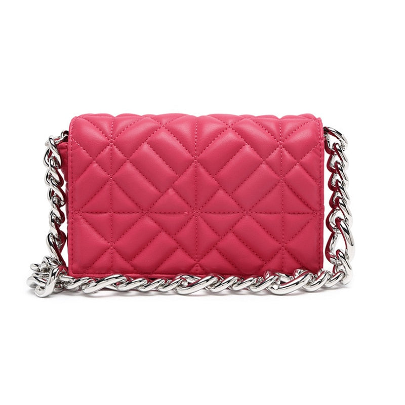 Quilted Square Leather Shoulder Bag