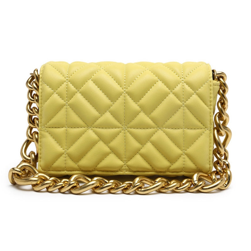 Quilted Square Leather Shoulder Bag