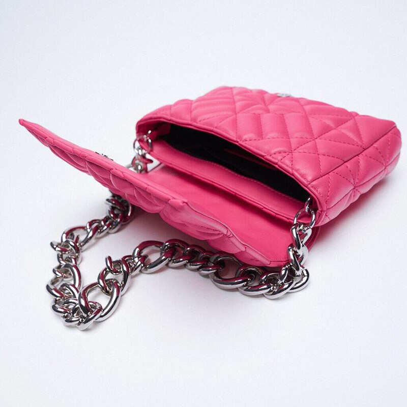 Quilted Square Leather Shoulder Bag