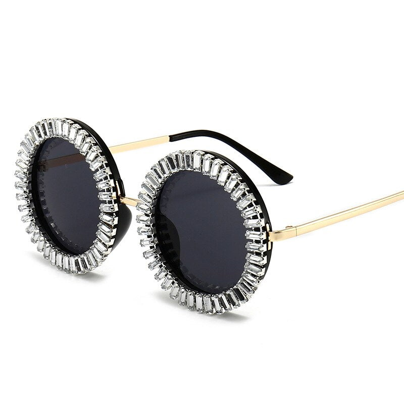 Round Rhinestone Sunglasses