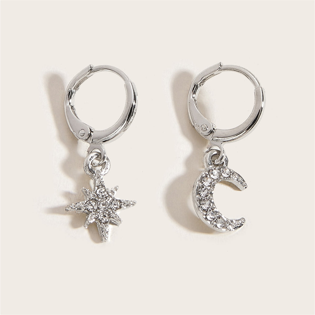 Dazzled Star & Moon Earrings