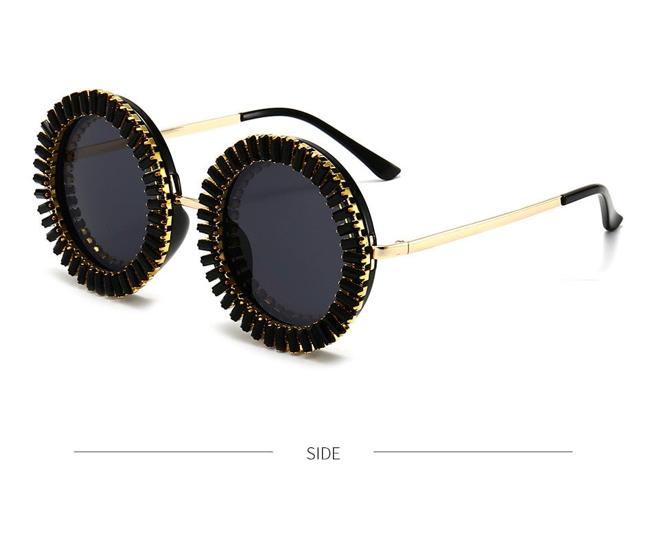 Round Rhinestone Sunglasses