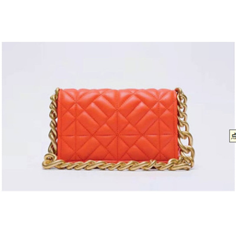 Quilted Square Leather Shoulder Bag