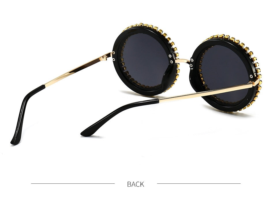 Round Rhinestone Sunglasses