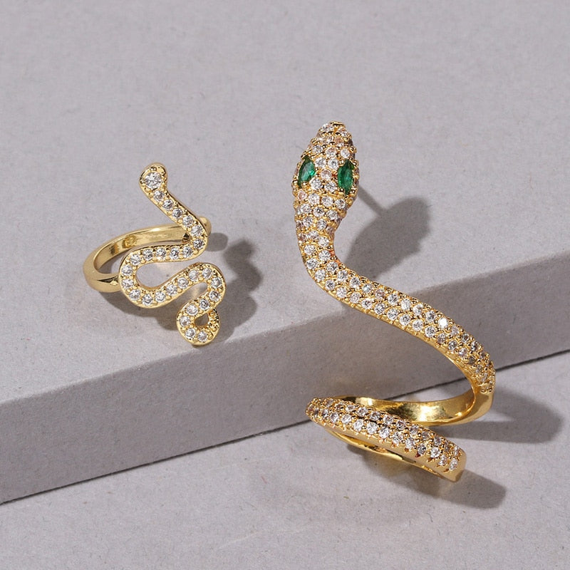 Zirconia Snake Cuff Earrings