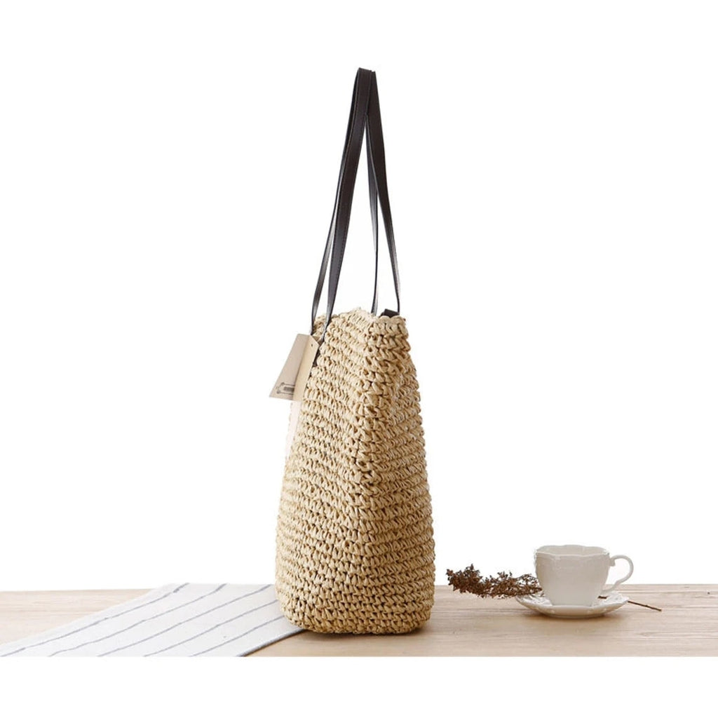 Woven Rattan Tote Bag