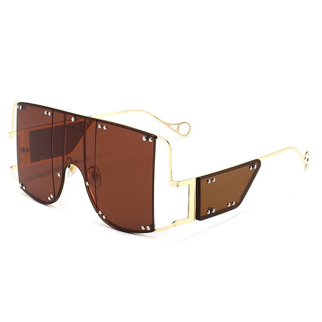 Trendy Oversized Rimless Sunglasses