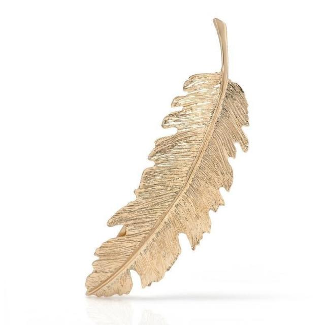 Leaf Feather Barrette Hair Clip