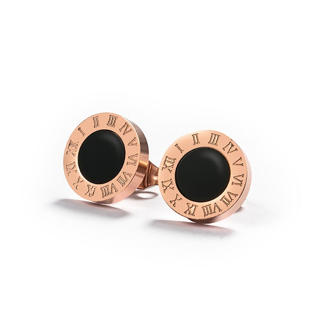 Timeless Roman Numeral Studded Earrings