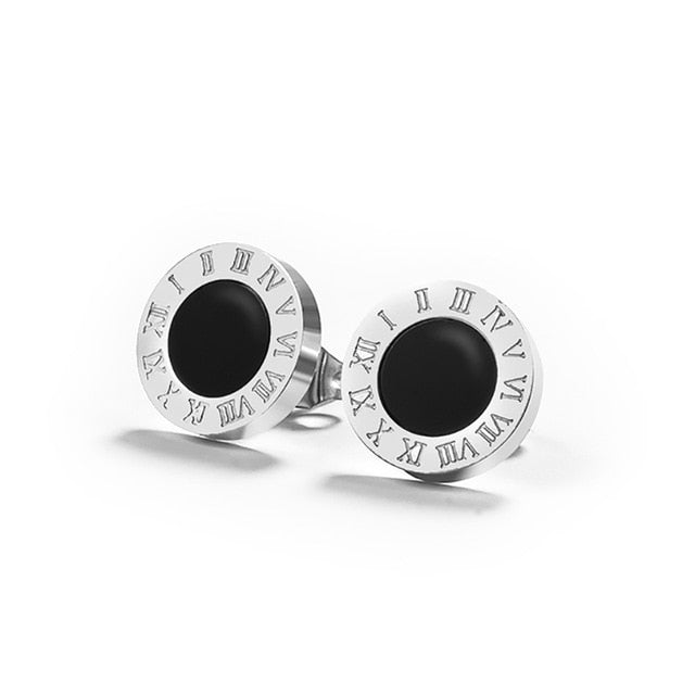 Timeless Roman Numeral Studded Earrings