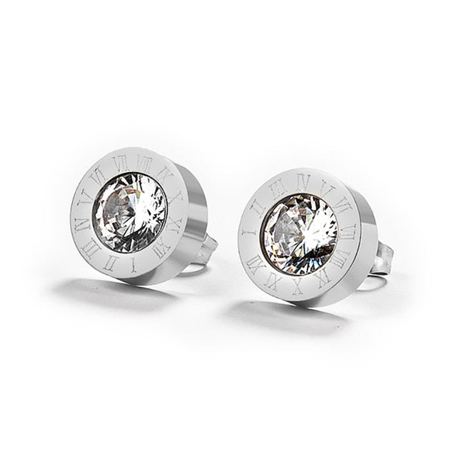 Timeless Roman Numeral Studded Earrings