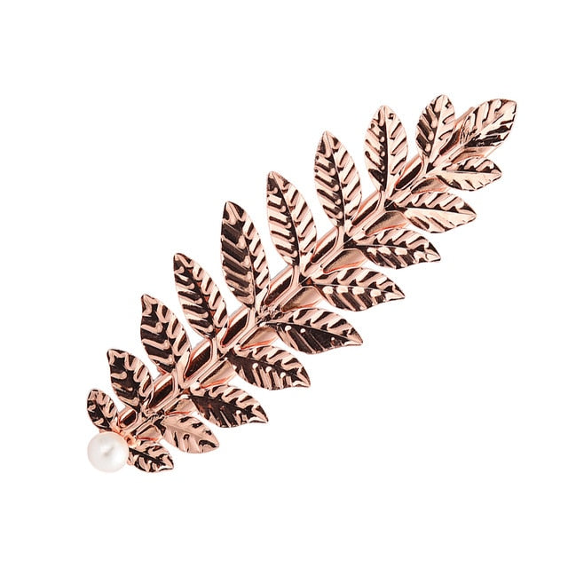 Leaf Feather Barrette Hair Clip