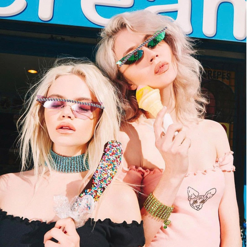Rhinestone Cat Eye Sunglasses