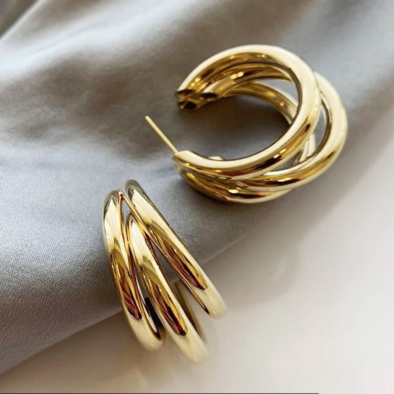 Triple Layered Hooped Earrings