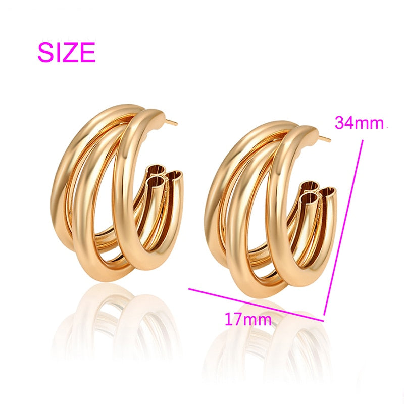 Triple Layered Hooped Earrings