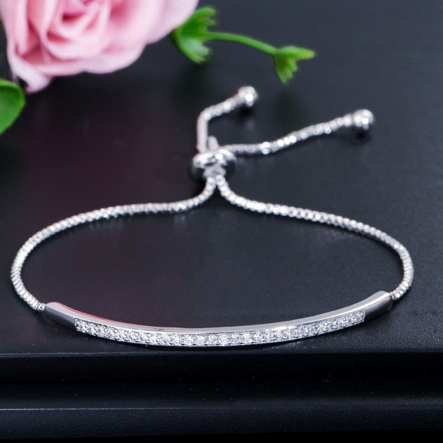 Luxurious Cubic Zirconia Slider Bracelet