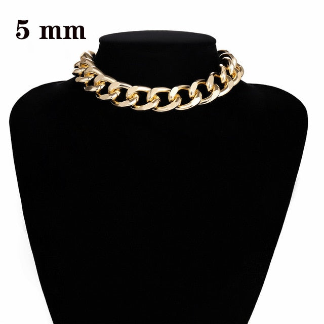Golden Cuban Link Choker Necklace