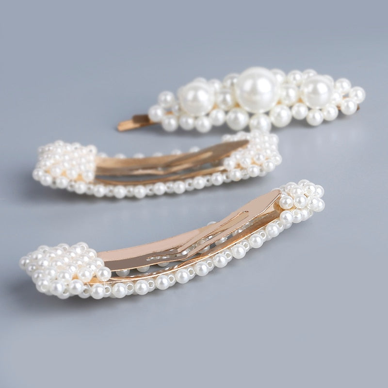 Fashion Barrette Pearl Hair Clips