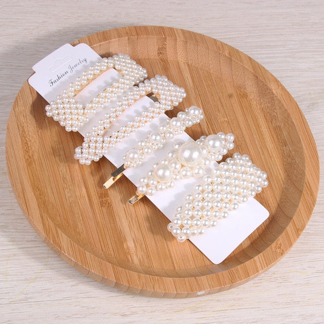 Fashion Barrette Pearl Hair Clips