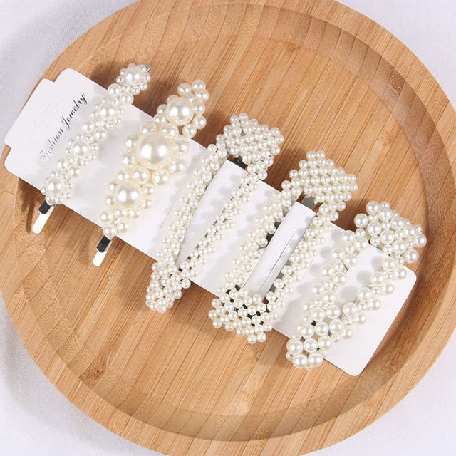 Fashion Barrette Pearl Hair Clips