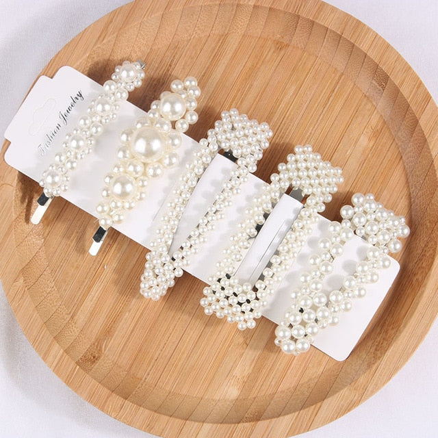 Fashion Barrette Pearl Hair Clips