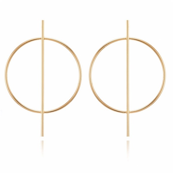 Voguish Gold Geometric Drop Earrings