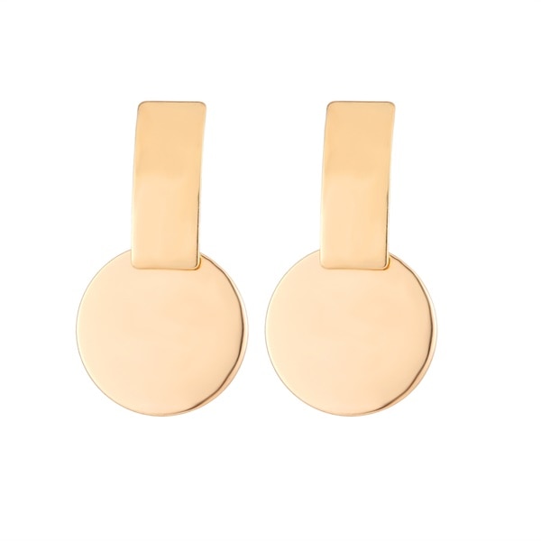 Voguish Gold Geometric Drop Earrings