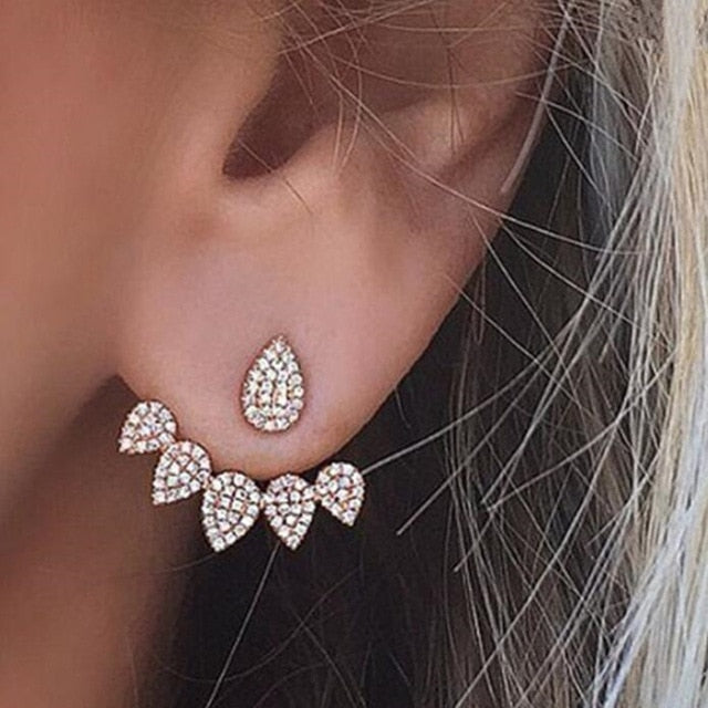 Chic Crystal Flower Drop Earrings
