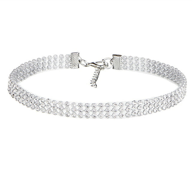 Foxy Rhinestone Crystal Choker Necklace