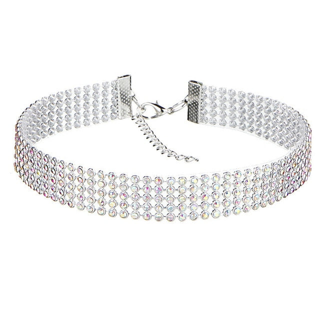 Foxy Rhinestone Crystal Choker Necklace