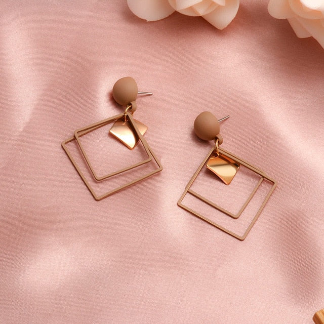 Contemporary Geometric Dangle Earrings