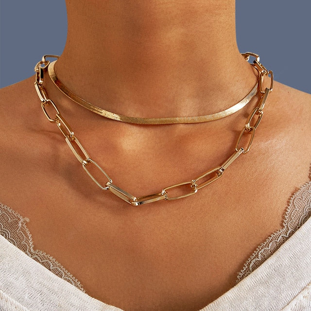 Modern Gold Layered Necklaces