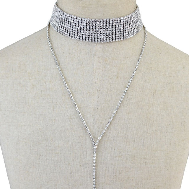 Rhinestone Crystal Choker Necklace