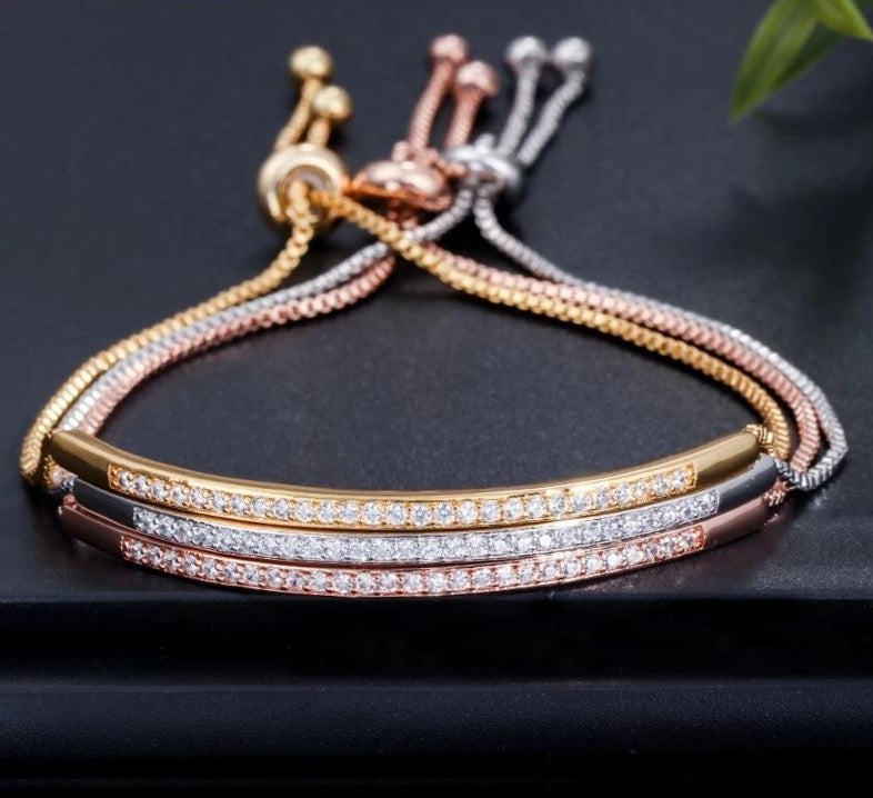 Luxurious Cubic Zirconia Slider Bracelet