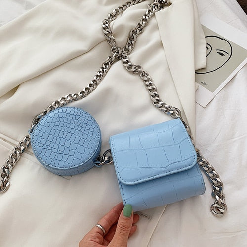 Croc Crossbody Bag with Coin Pouch