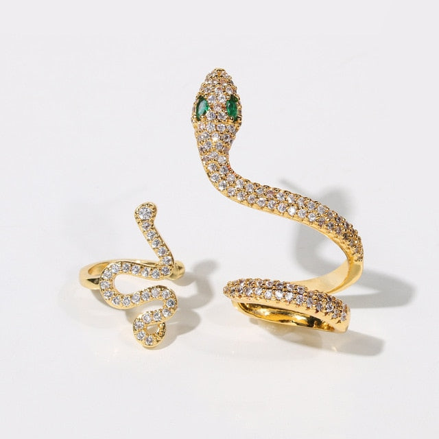 Zirconia Snake Cuff Earrings