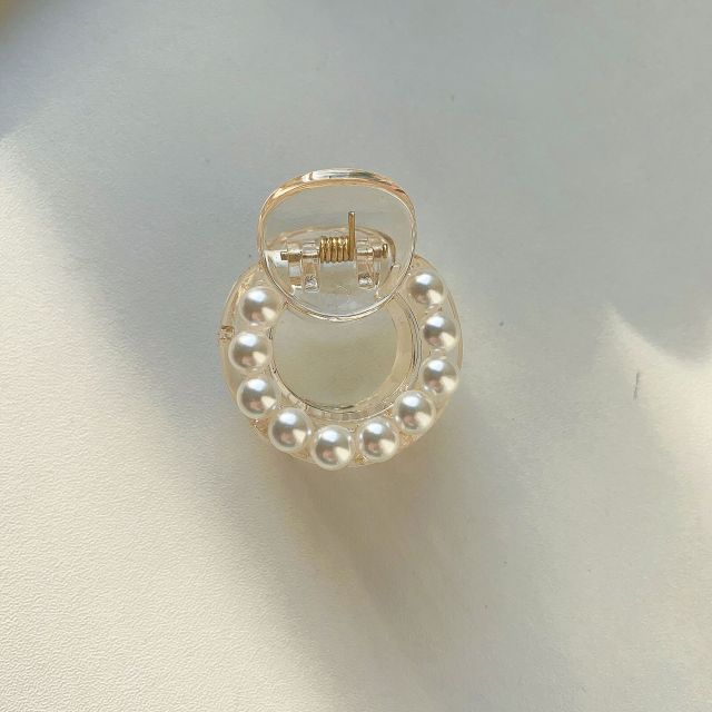Fancy Mini Round Pearl Claw Hair Clip