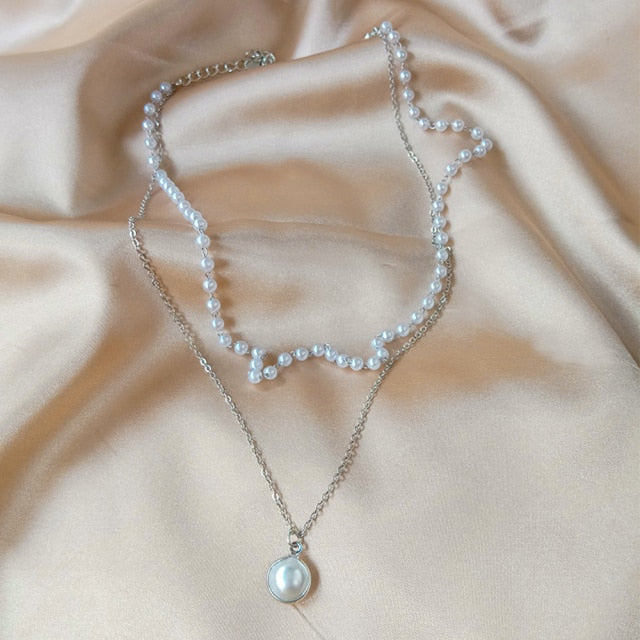 Pearl Pendant Choker Necklace