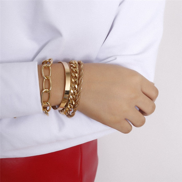 Minimalist Link Chain Bracelet Sets