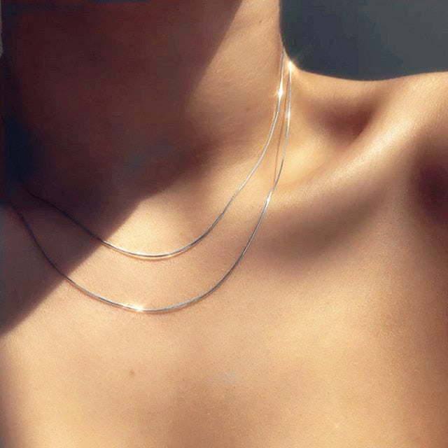 Thin Gold/Silver Chain Necklace