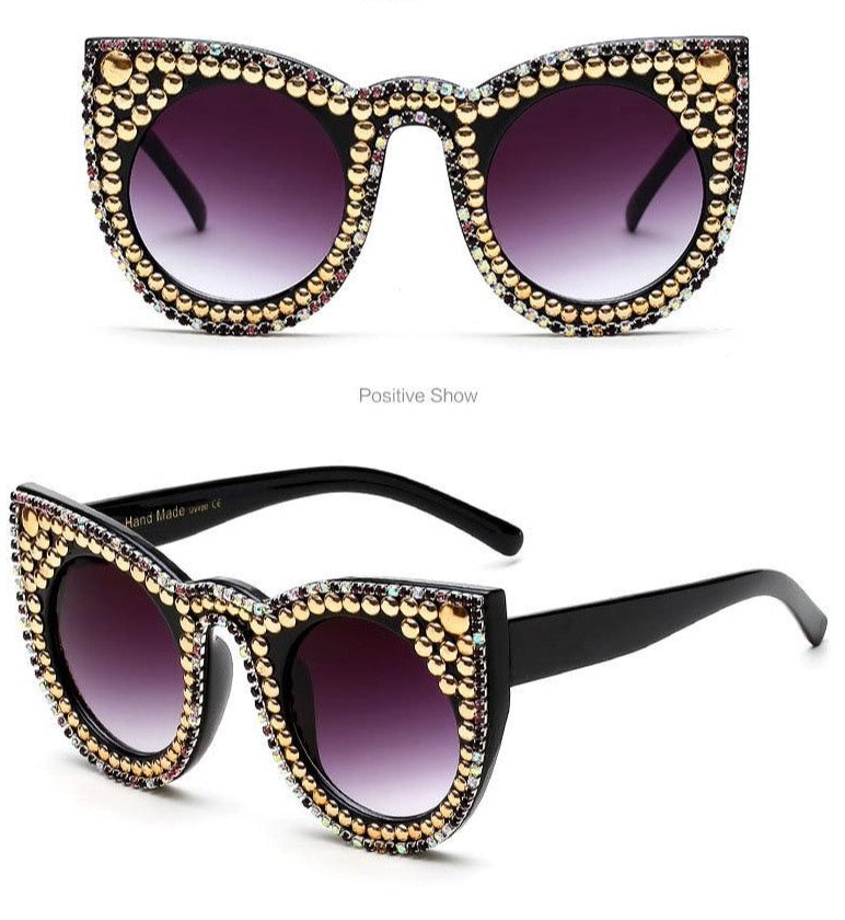 Pearl/Rhinestone Cat Eye Sunglasses