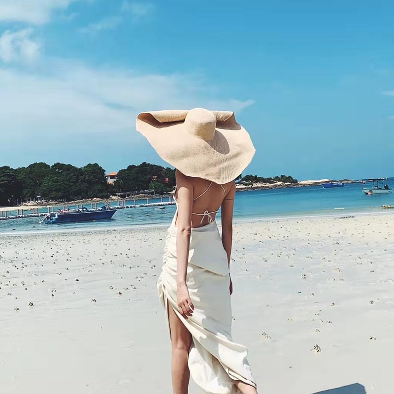 Oversized Straw Floppy Hat