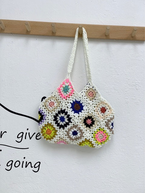 Crochet Patchwork Tote Bag