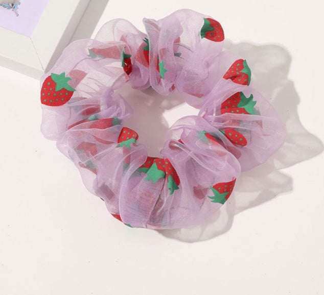 Daisy & Strawberry Hair Scrunchies